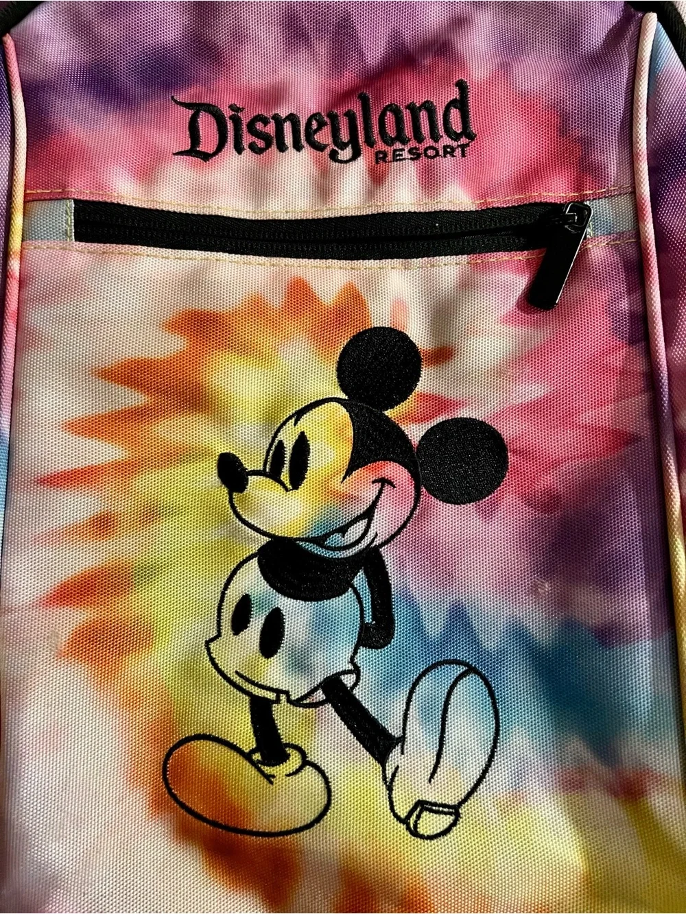 Disneyland Resort Mickey Mouse Tie-Dye Medium Backpack Pink Purple Black